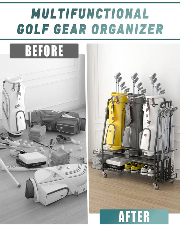 Naleya Golf Storage Rack for 3 Golf Bags