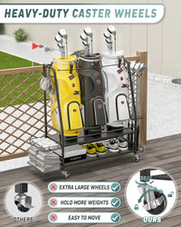 Naleya Golf Storage Rack for 3 Golf Bags