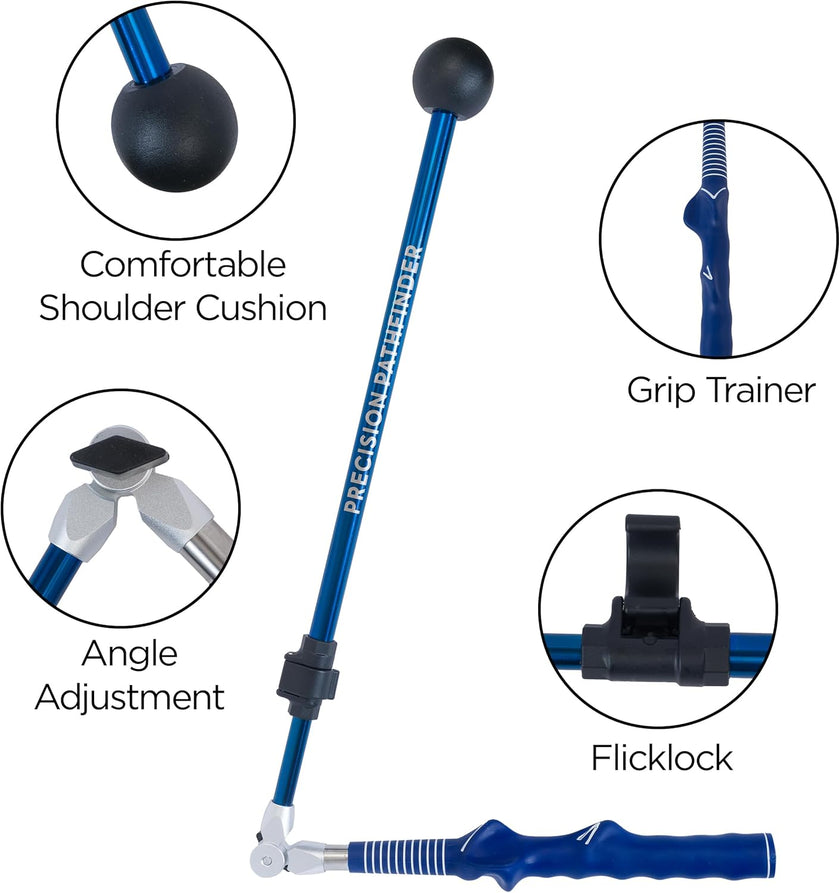 Precision-Pathfinder, Golf Swing Trainer - Achieve Precision and Power, Portable Golf Training Aid for Perfect Swing Path, Right-Handed Grip Trainer, Improve Golf Swing Mechanics
