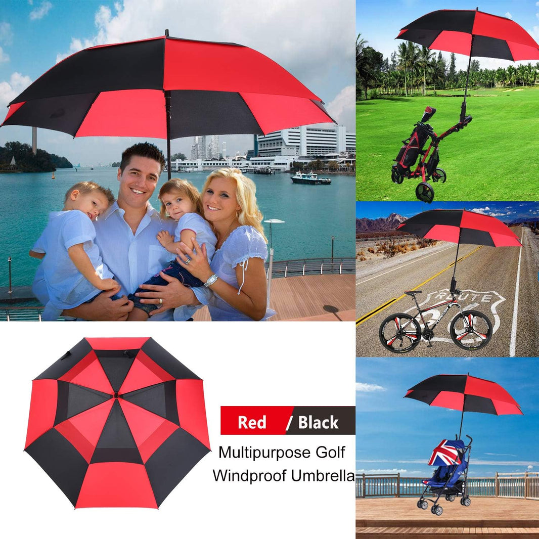 54/62/68/72 Inch Automatic Open Golf Umbrella, Extra Large Oversize Double Canopy Vented Windproof Waterproof Stick Umbrellas for Rain