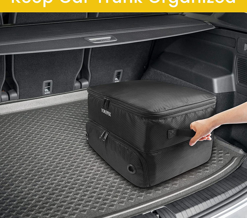 2 Layer Golf Trunk Organizer Waterproof Car Golf Locker with Separate Compartmen