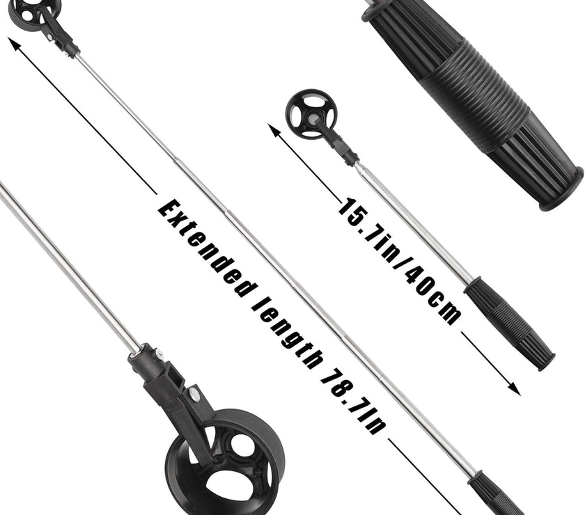 Golf Ball Retriever with 2 Golf Ball Grabbers, Stainless Extendable Golf Ball Retriever Telescopic for Water, Golf Accessories for Men, Weight: 0.55Lb