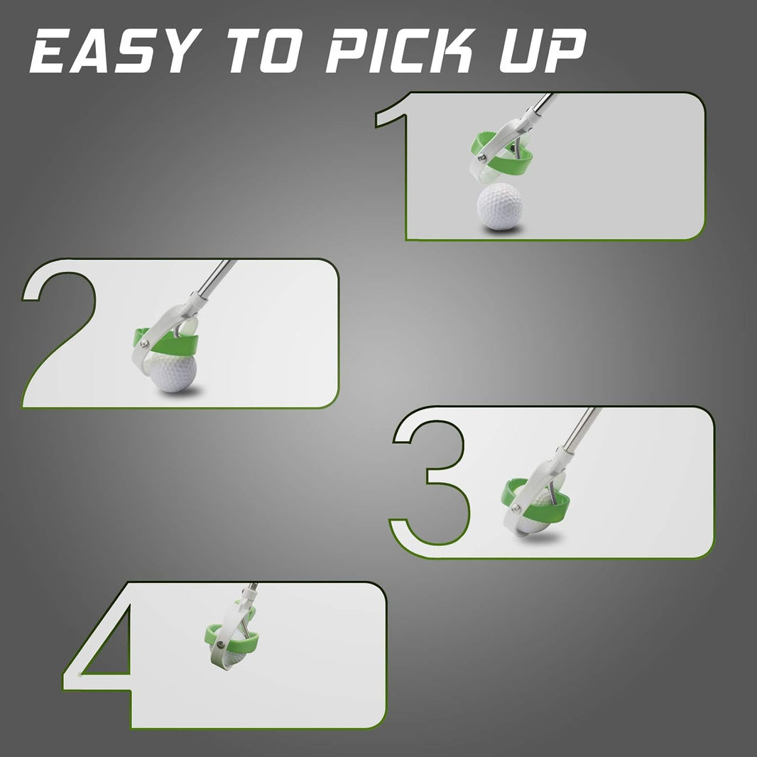 Golf Ball Retriever, Golf Ball Retrievers Telescopic for Water with Spring Release-Ready Head, Balls Retriever Tool Golf with Locking Clip, Grabber Tool, Golf Accessories Golf Gift for Men