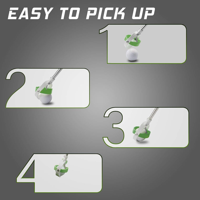 Golf Ball Retriever, Golf Ball Retrievers Telescopic for Water with Spring Release-Ready Head, Balls Retriever Tool Golf with Locking Clip, Grabber Tool, Golf Accessories Golf Gift for Men