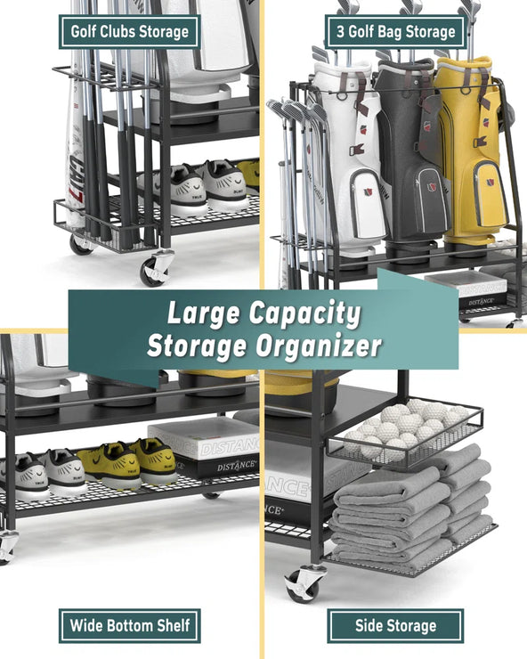 Naleya Golf Storage Rack for 3 Golf Bags