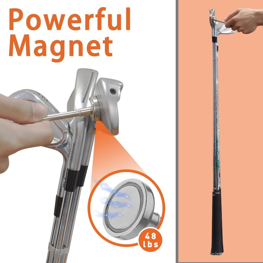 Chrome golf alignment rods with powerful magnet attaching rods to a putter for practice and storage golf alignment rods sale