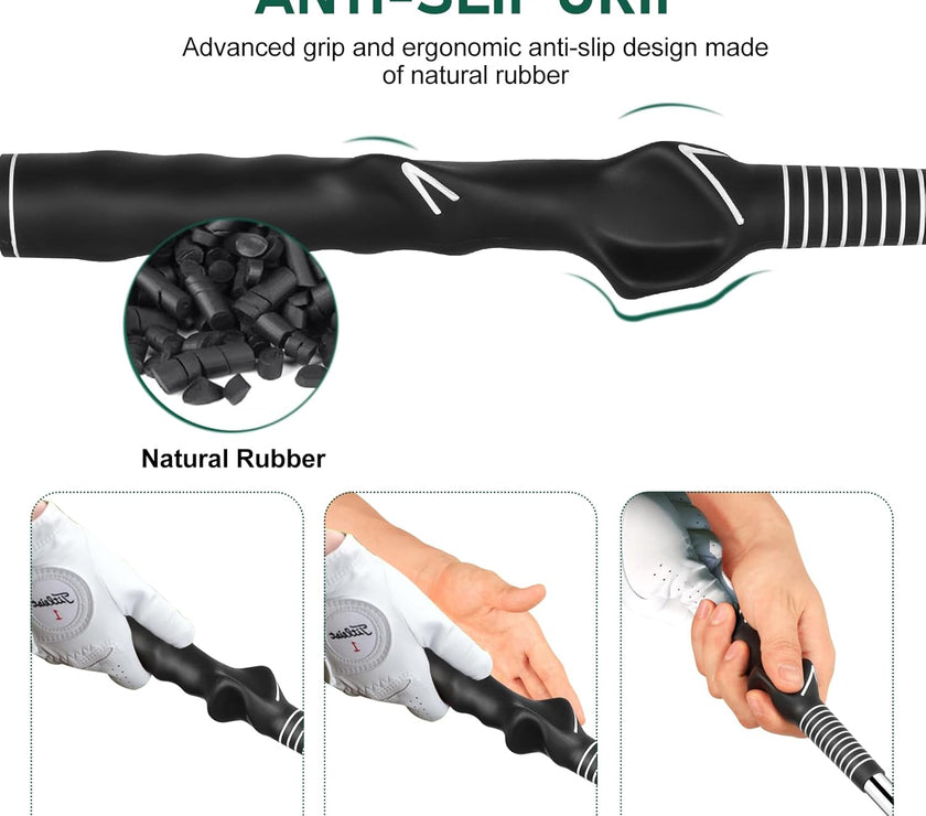 Golf Grip Swing Training Aid - Retractable Click Club Trainer Indoor Practice Warm up Stick Flexible Telescopic Short Club Tempo Sound Release Trainer Devices