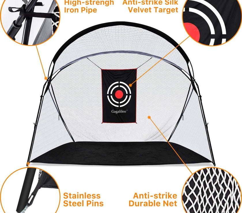 Golf Hitting Practice Nets for Backyard Driving Heavy Duty Men Real Indoor Golf Balls Hitting Pitching Driving Nets for Indoor Outdoor Garage Use Golfing Swing Training Impact Cages with Frame and Net