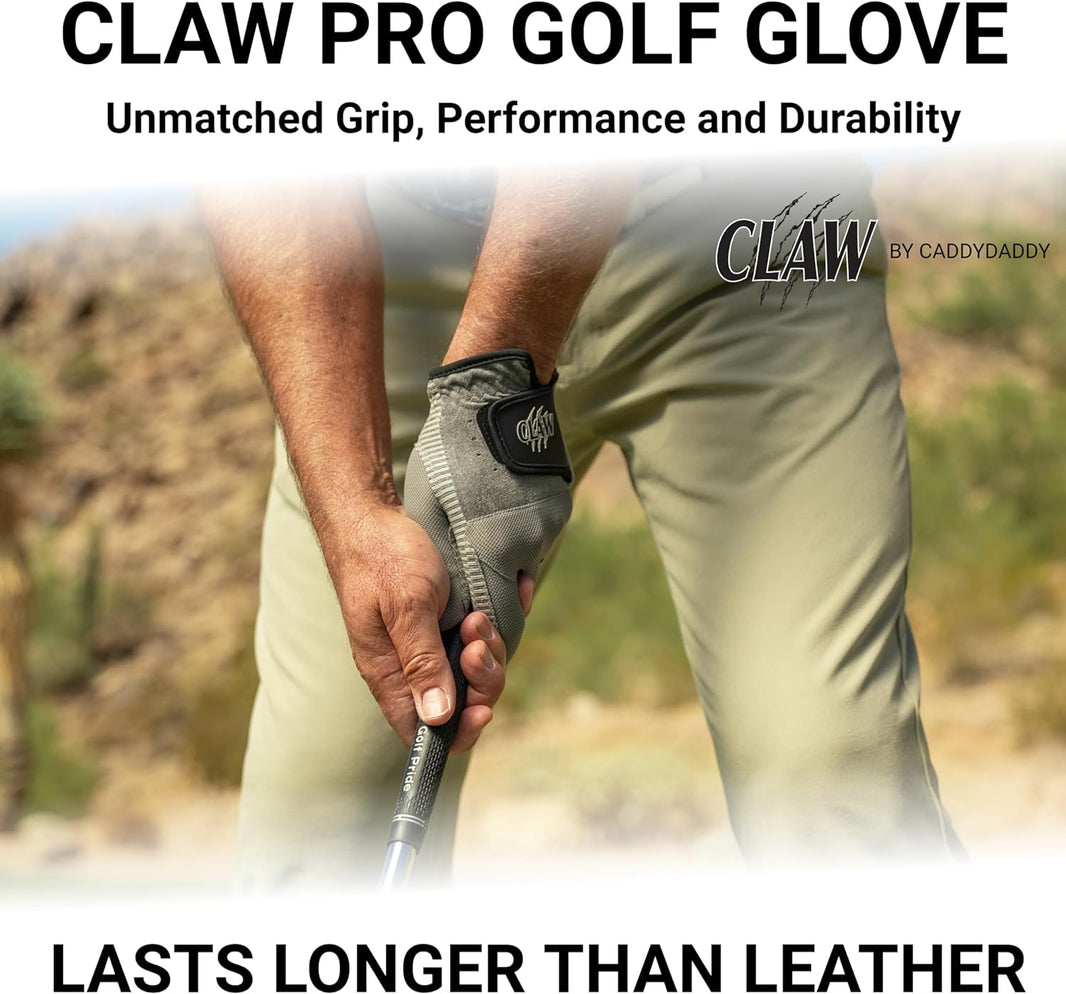 Claw PRO and Claw MAX Golf Gloves for Men | 100% Synthetic | Flex-Mesh Design for Cool Ventilation | Lasts Way Longer than Leather | Silicone-Web Coating for Maximum Grip | Machine Washable
