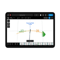 FlightScope tablet app showing 3D swing path and shot metrics on screen premium golf training equipment for swing analysis