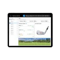 FlightScope X3C Launch Monitor display showcasing trajectory optimizer settings and data.