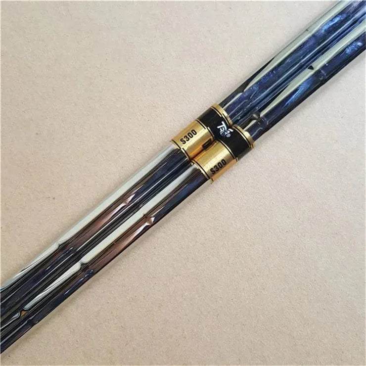 Close-up of Under Par Discount Golf forged golf club set featuring high-quality steel shafts