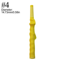 Yellow golf swing grip trainer with ergonomic design, perfect for improving swing technique.