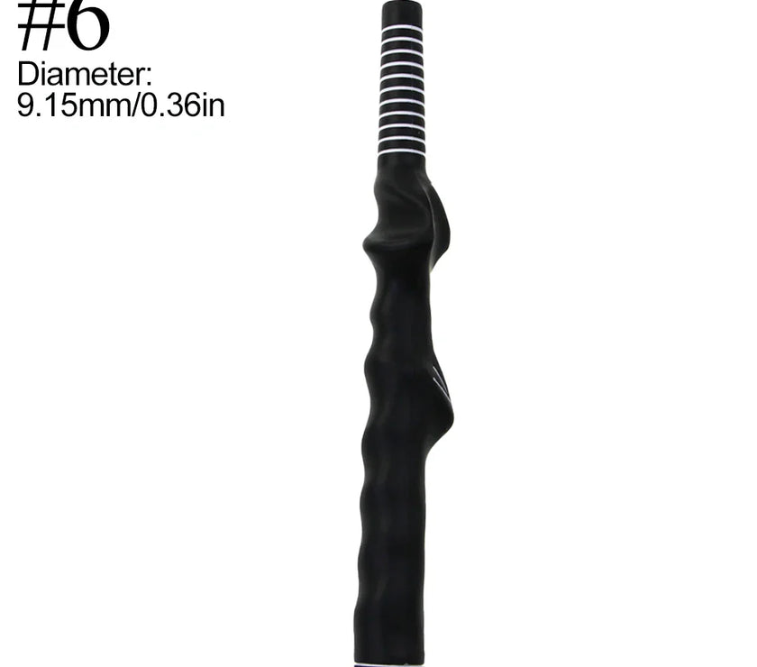 Golf swing grip trainer for improving technique and hand positioning.