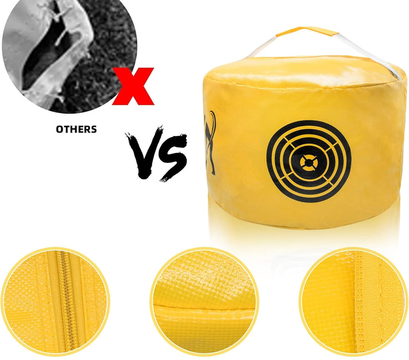 Under Par Discount Golf Yellow Golf Impact Bag Trainer with double-layer sewing and internal reinforcement