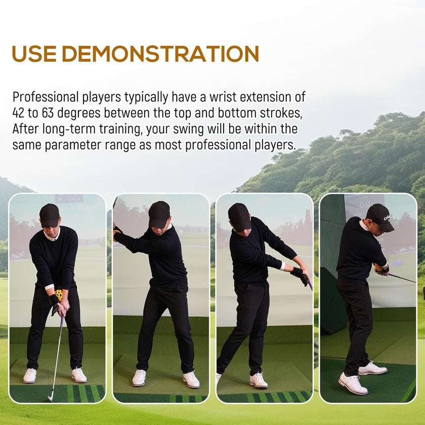 Golf swing trainer ball use demonstration for improving swing technique.