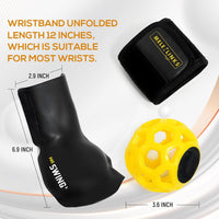 Golf Swing Trainer Ball with wristband for improving golf technique and posture.
