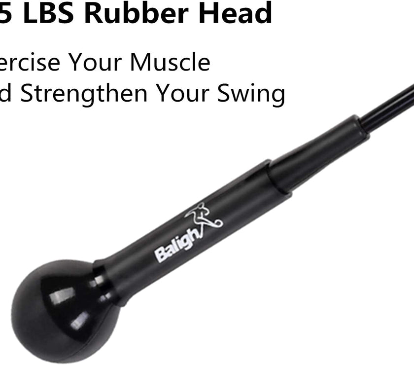 Golf Swing Trainer Stick with Rubber Head for Strength and Flexibility Improvement.