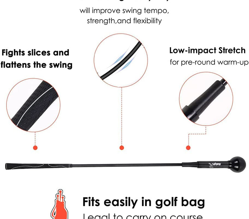 Golf Swing Trainer Stick with ergonomic grip and durability features for improved swing technique.