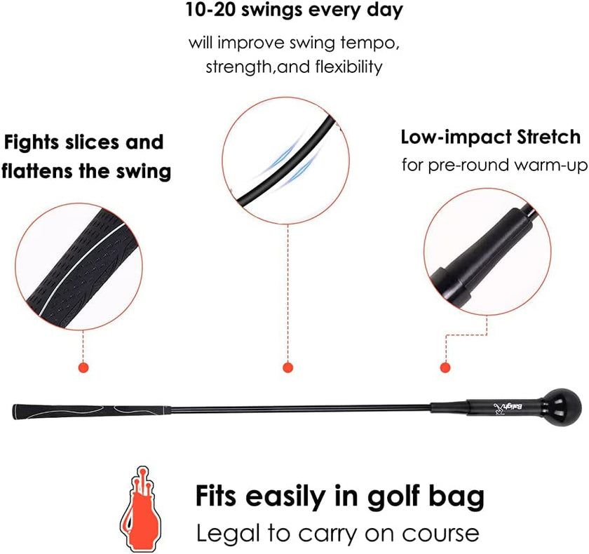 Golf Swing Trainer Stick with ergonomic grip and durability features for improved swing technique.