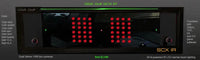 VisTrak SCX IR Lite Launch Monitor by GSA showing black sensor unit with dual red LED camera arrays