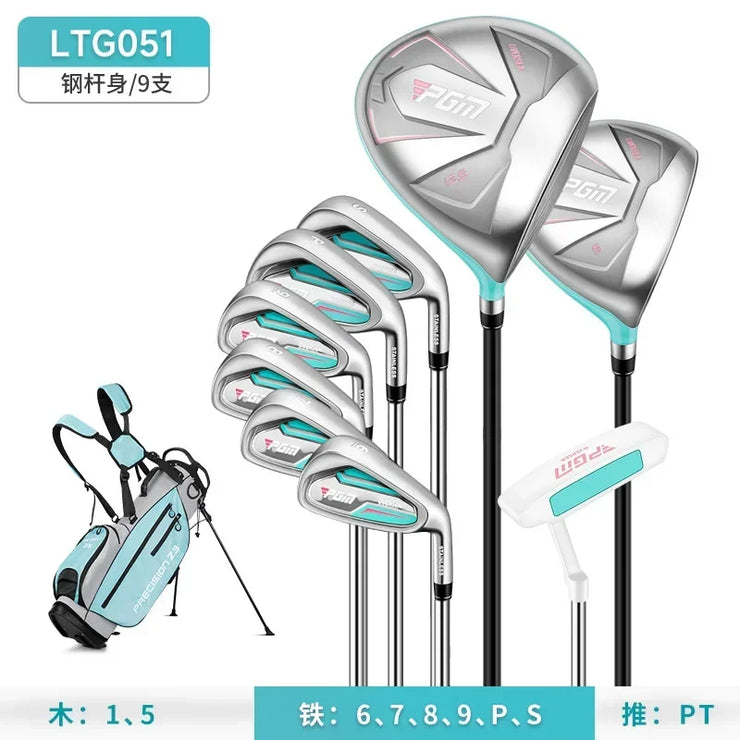 PGM ladies golf clubs with bag including drivers and irons for beginner to intermediate golfers