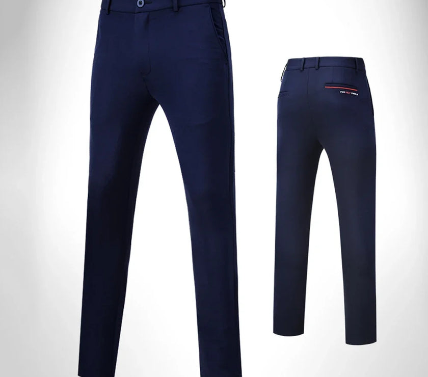 Navy Under Par Discount Golf Slim Fit Golf Pants for Men with Comfortable Stretch Fabric