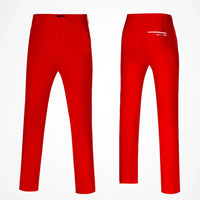 Under Par Discount Golf Slim Fit Golf Pants for Men in Bright Red with Stylish Design