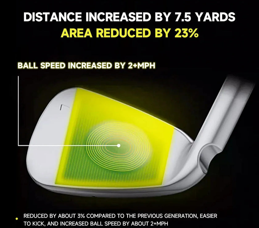 High rebound pitching wedge with improved ball speed and distance features for enhanced golf performance
