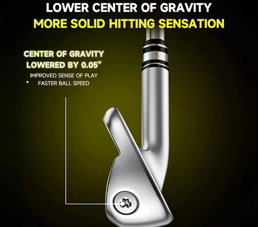 High rebound pitching wedge with lower center of gravity for improved ball speed and solid hitting sensation