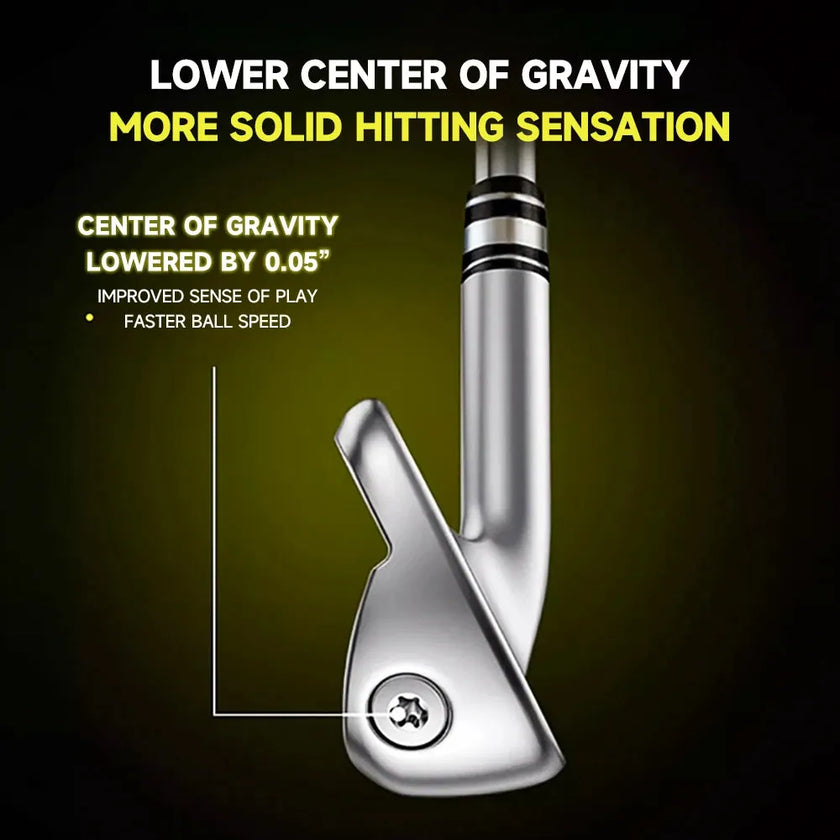 High rebound pitching wedge with lower center of gravity for improved ball speed and solid hitting sensation