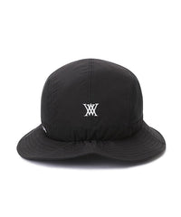 Amethyst Lucy women's golf bucket hat nylon in black with a stylish logo for sun protection