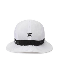 Amethyst Lucy Women's Golf Bucket Hat Nylon in White with Black Accent for Stylish Sun Protection