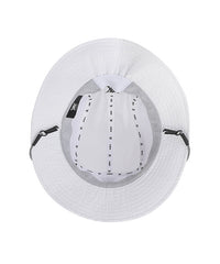 Amethyst Lucy golf bucket hat nylon in white with adjustable chin strap for outdoor activities