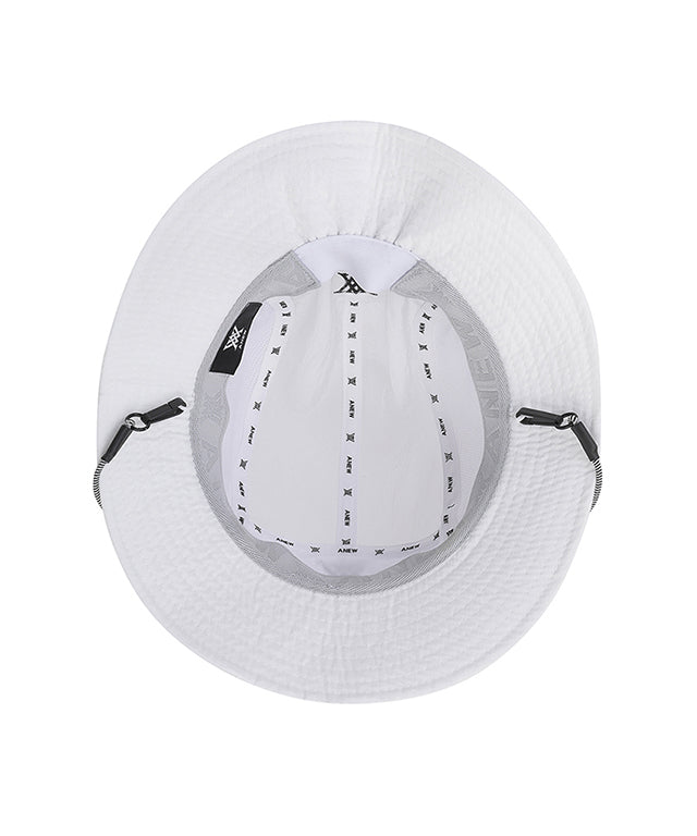 Amethyst Lucy golf bucket hat nylon in white with adjustable chin strap for outdoor activities