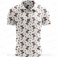 Under Par Discount Golf plus size summer polo shirt featuring a fun playful design with golfing motifs