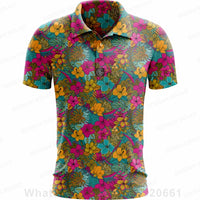 Vibrant Under Par Plus Size Summer Polo Shirt with Floral Print for Comfortable Golfing