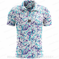 Under Par Discount Golf Plus Size Summer Polo Shirt with Colorful Splash Design for Comfort and Style