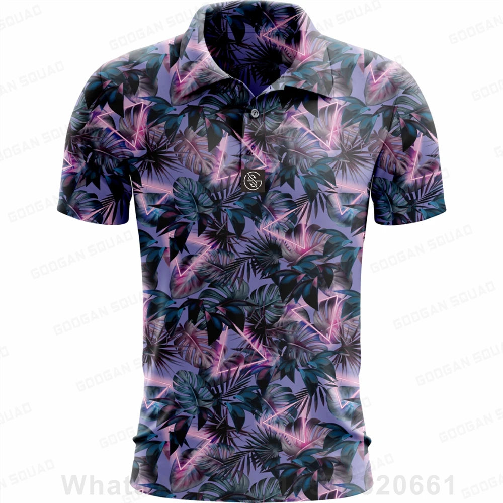 Under Par Discount Golf Plus Size Summer Polo Shirt in Tropical Floral Design