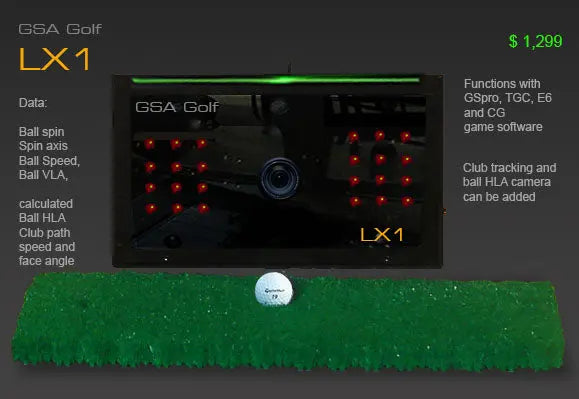 VisTrak LX1 Floor-Mounted Golf Launch Monitor with dual camera system and video playback.