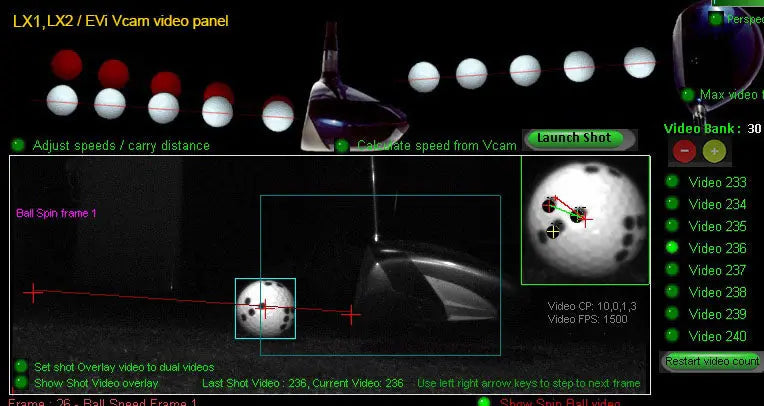 VisTrak LX1 Floor-Mounted Golf Launch Monitor with dual camera system tracking shot data and video replay.
