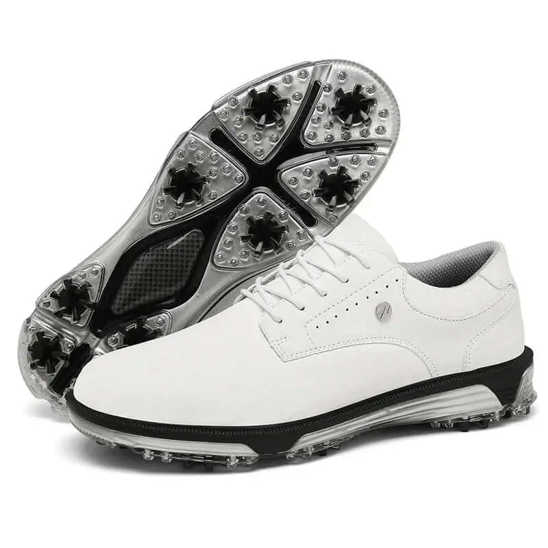Under Par Wind Rider V1 golf shoes in white with durable outsole for enhanced traction on the course